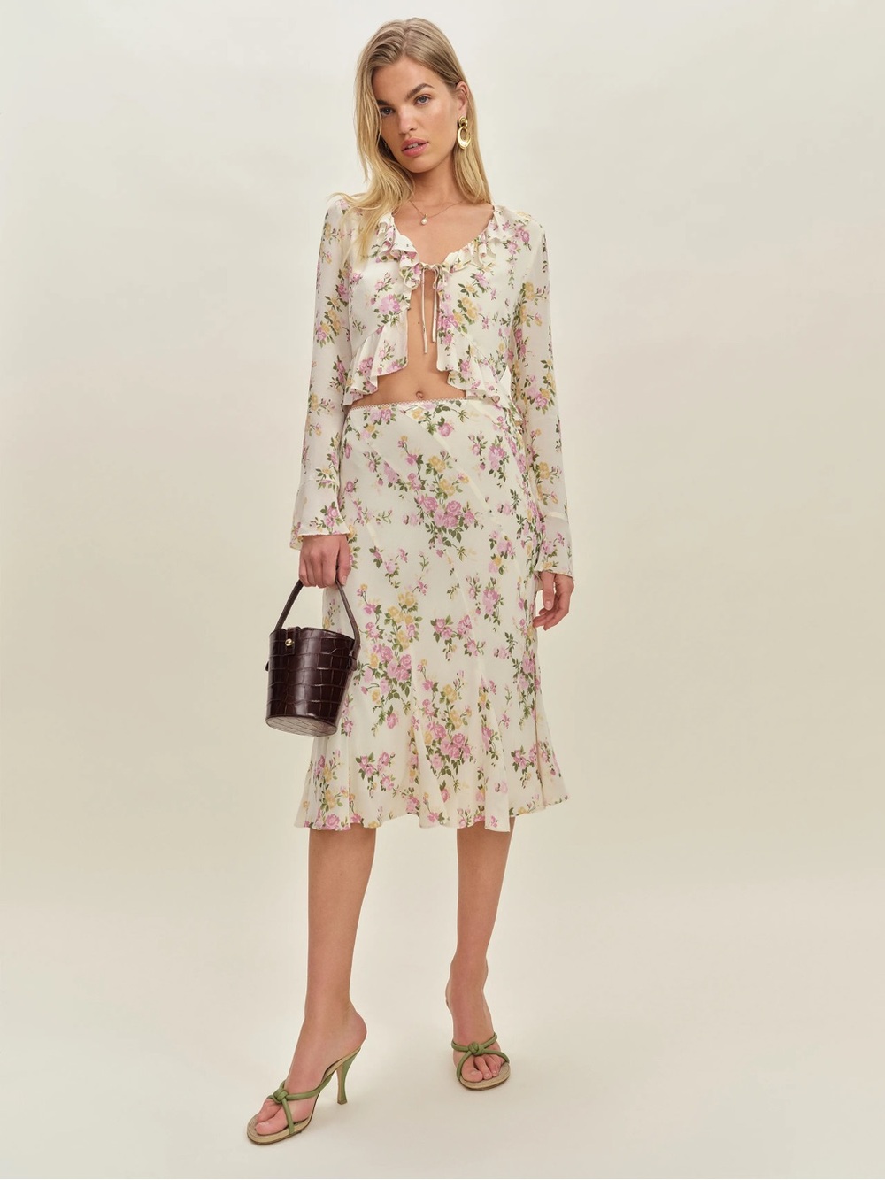 Reformation Julie Two Piece Ivory - Size 0